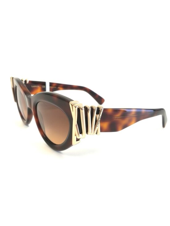Lanvin LNV671S 214 50mm Oval Cat Eye Sunglasses Tortoise / Brown Gradient